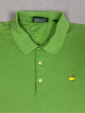 Vtg Masters Collection Augusta XL Bright Green Short-Sleeve Polo Golf Logo
